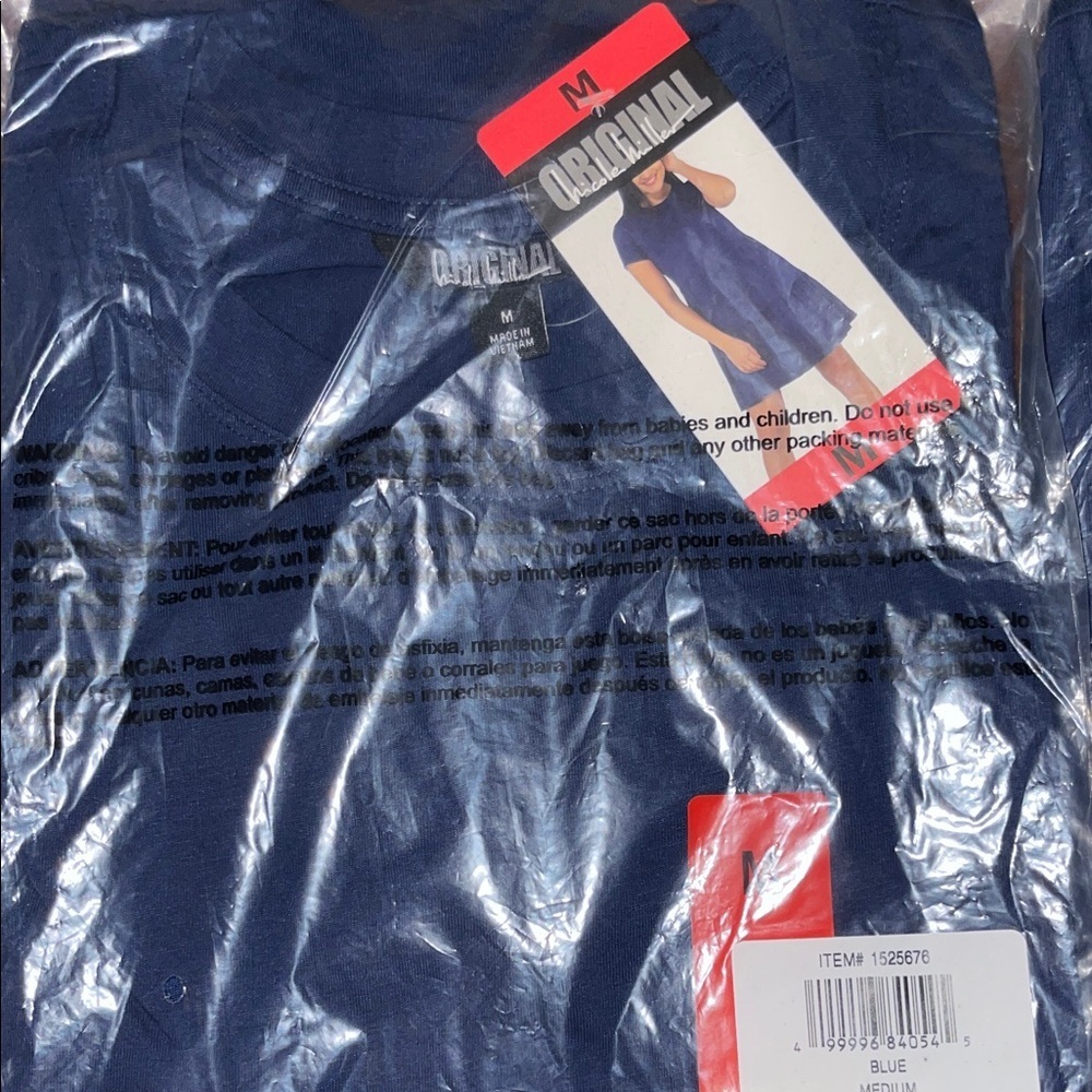 Nicole Miller Tiered Short Sleeve Dress in Blue - Picture 5 of 6